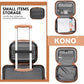 Kono 12 Inch Lightweight Hard Shell Abs Vanity Case - Black And Brown