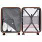 Kono Abs 20 Inch Sculpted Horizontal Design Cabin Luggage - Black And Brown