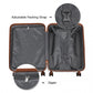 Kono Abs 4 Wheel Suitcase Set With Vanity Case - Black And Brown