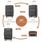 Kono Abs 28 Inch Sculpted Horizontal Design Cabin Luggage - Black And Brown