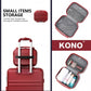 Kono 12 Inch Lightweight Hard Shell Abs Vanity Case - Burgundy