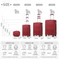 Kono Abs Sculpted Horizontal Design 4 Pcs Suitcase Set With Vanity Case - Burgundy