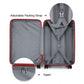 Kono ABS Sculpted Horizontal Design 4 Pieces Suitcase Set With Vanity Case - Burgundy