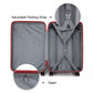 Kono Abs Sculpted Horizontal Design 4 Pcs Suitcase Set With Vanity Case - Burgundy