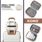 Kono 12 Inch Lightweight Hard Shell Abs Vanity Case - Cream