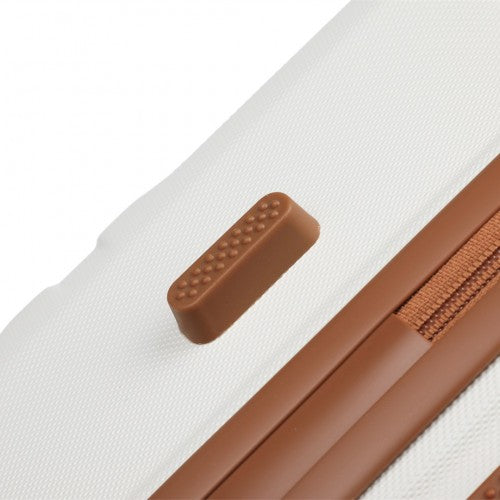 Kono 12 Inch Lightweight Hard Shell Abs Vanity Case - Cream