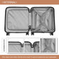Kono ABS 16 Inch Sculpted Horizontal Design Cabin Luggage - Cream