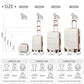 Kono ABS Sculpted Horizontal Design 4 Pieces Suitcase Set With Vanity Case - Cream
