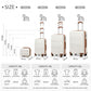 Kono Abs Sculpted Horizontal Design 4 Pcs Suitcase Set With Vanity Case - Cream