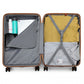 Kono ABS 20 Inch Sculpted Horizontal Design Cabin Luggage - Cream
