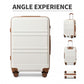 Kono ABS 24 Inch Sculpted Horizontal Design Suitcase - Cream
