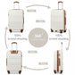 Kono ABS 24 Inch Sculpted Horizontal Design Suitcase - Cream