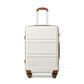 Kono ABS 24 Inch Sculpted Horizontal Design Suitcase - Cream