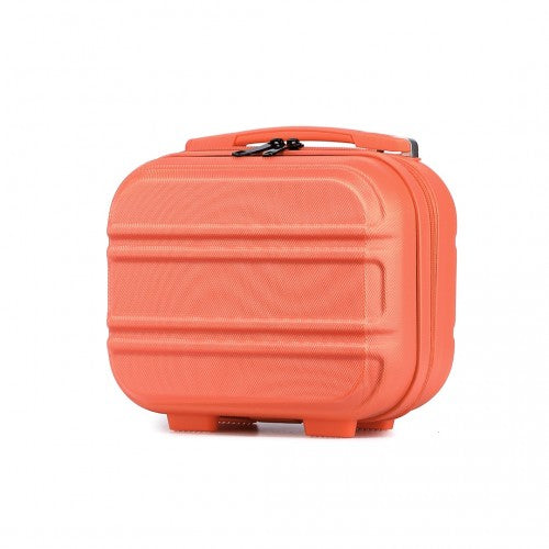 Kono 12 Inch Lightweight Hard Shell Abs Vanity Case - Coral