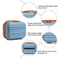 Kono 12 Inch Lightweight Hard Shell Abs Vanity Case - Grayish Blue And Brown
