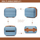 Kono Abs Sculpted Horizontal Design 4 Pcs Suitcase Set With Vanity Case - Grayish Blue And Brown