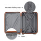 Kono Abs Sculpted Horizontal Design 4 Pcs Suitcase Set With Vanity Case - Grayish Blue And Brown