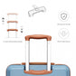 Kono Abs Sculpted Horizontal Design 4 Pcs Suitcase Set With Vanity Case - Grayish Blue And Brown