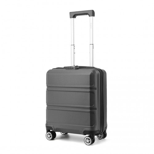 Kono ABS 16 Inch Sculpted Horizontal Design Cabin Luggage - Grey