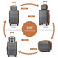 Kono Abs 4 Wheel Suitcase Set With Vanity Case - Grey And Brown