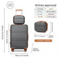 Kono Abs 4 Wheel Suitcase Set With Vanity Case - Grey And Brown