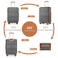 Kono Abs 24 Inch Sculpted Horizontal Design Cabin Luggage - Grey And Brown