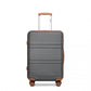 Kono Abs 28 Inch Sculpted Horizontal Design Cabin Luggage - Grey And Brown