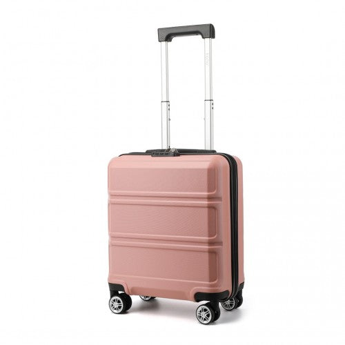 Kono ABS 16 Inch Sculpted Horizontal Design Cabin Luggage - Nude