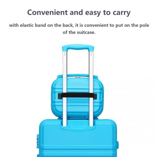 Kono 12 Inch Lightweight Hard Shell Abs Vanity Case - Blue