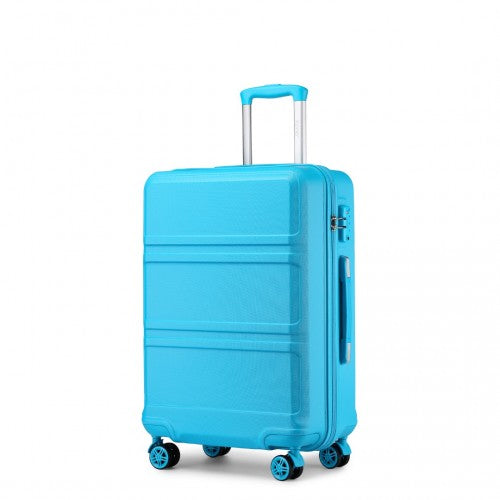 Kono Abs 24 Inch Sculpted Horizontal Design Suitcase - Blue
