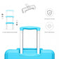 Kono Abs 20 Inch Sculpted Horizontal Design Suitcase - Blue