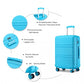 Kono Abs 20 Inch Sculpted Horizontal Design Suitcase - Blue