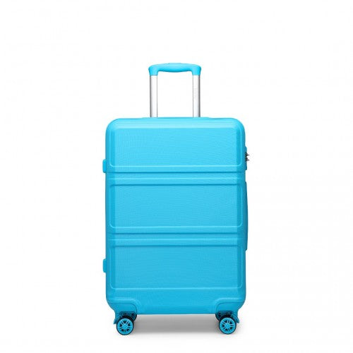 Kono Abs 20 Inch Sculpted Horizontal Design Suitcase - Blue