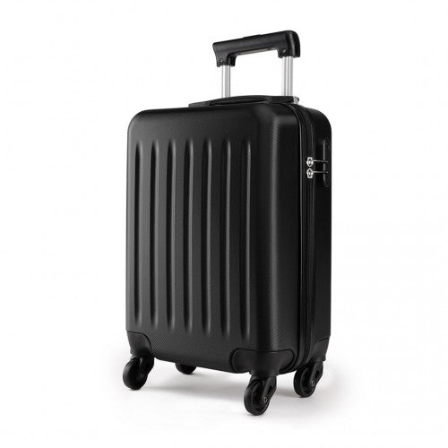 Kono 19 Inch Abs Hard Shell Carry On Luggage 4 Wheel Spinner Suitcase - Black