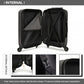 Kono 24 Inch Abs Hard Shell Luggage 4 Wheel Spinner Suitcase - Grey