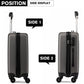 Kono 24 Inch Abs Hard Shell Luggage 4 Wheel Spinner Suitcase - Grey