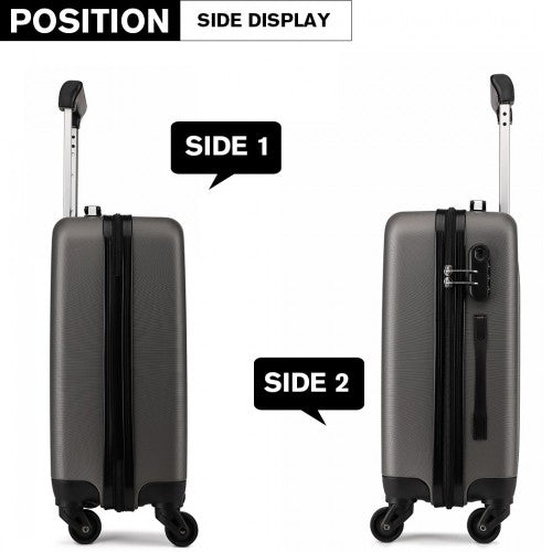 Kono 24 Inch Abs Hard Shell Luggage 4 Wheel Spinner Suitcase - Grey