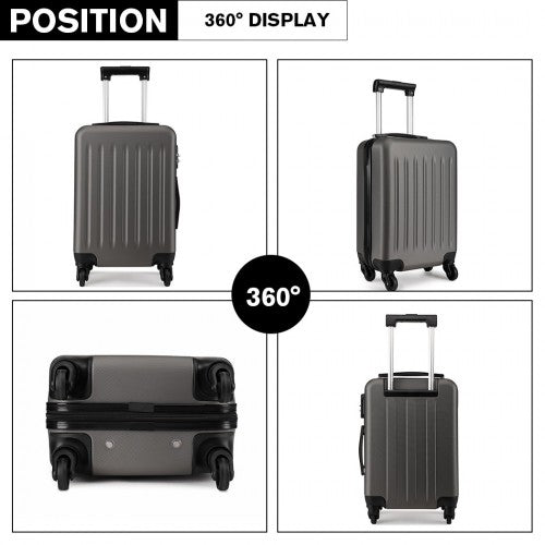 Kono 24 Inch Abs Hard Shell Luggage 4 Wheel Spinner Suitcase - Grey