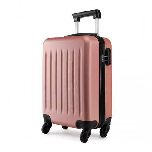 Kono 19 Inch Abs Hard Shell Carry On Luggage 4 Wheel Spinner Suitcase - Nude