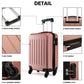 Kono 19 Inch Abs Hard Shell Carry On Luggage 4 Wheel Spinner Suitcase - Nude