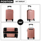 Kono 19 Inch Abs Hard Shell Carry On Luggage 4 Wheel Spinner Suitcase - Nude