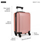 Kono 19 Inch Abs Hard Shell Carry On Luggage 4 Wheel Spinner Suitcase - Nude