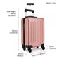 Kono 20 Inch Abs Hard Shell Luggage 4 Wheel Spinner Suitcase - Nude