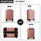 Kono 20 Inch Abs Hard Shell Luggage 4 Wheel Spinner Suitcase - Nude