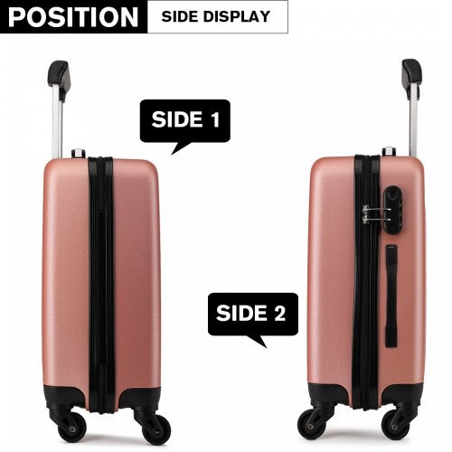 Kono 24 Inch Abs Hard Shell Luggage 4 Wheel Spinner Suitcase - Nude