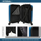 Kono 20 Inch Abs Hard Shell Luggage 4 Wheel Spinner Suitcase - Navy