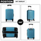 Kono 24 Inch Abs Hard Shell Luggage 4 Wheel Spinner Suitcase - Navy