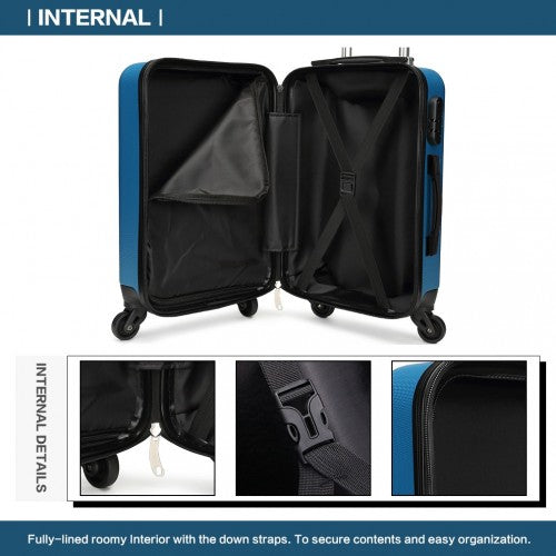 Kono 28 Inch Abs Hard Shell Luggage 4 Wheel Spinner Suitcase - Navy