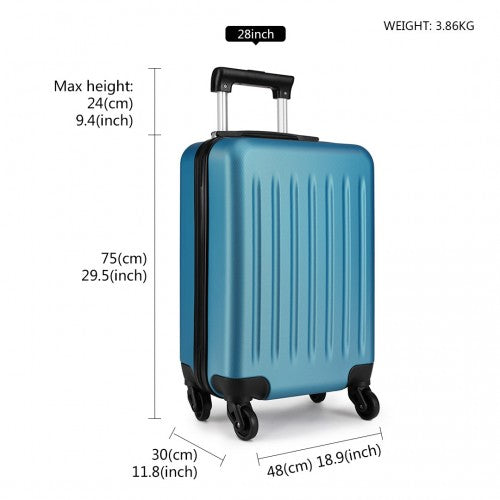 Kono 28 Inch Abs Hard Shell Luggage 4 Wheel Spinner Suitcase - Navy