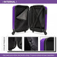 Kono 20 Inch Abs Hard Shell Luggage 4 Wheel Spinner Suitcase - Purple